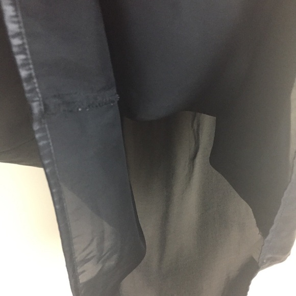 [Silence + Noise] Silky Black Shift Slip V-neck Mini Dress Classic Sexy - Picture 5 of 8